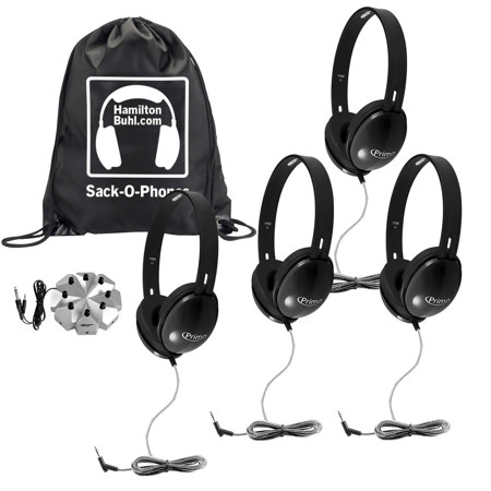 Hamilton Buhl Sack-O-Phones with 4x Primo  Headphones and 3.5mm Jackbox