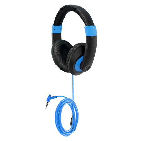 Hamilton Buhl Smart-Trek Over-Ear 3.5mm TRS Headphones with Blue Accents, Black
