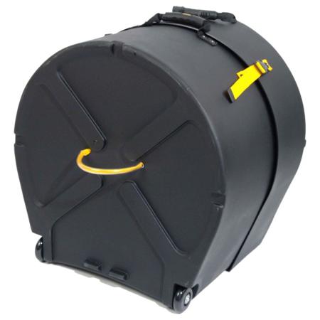 Hardcase 18" Case with Wheels and Pull Handle for Bass Drum, Black