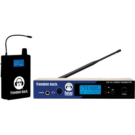 Hear Technologies Wireless Stereo In-Ear Monitor System, Includes Freedom Back Transmitter, Freedom Back Receiver, A: 584 - 608MHz