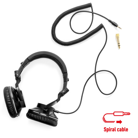 Hercules HDP DJ60 Headphones with Attached Spiral Cable