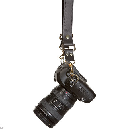 Heavy Leather NYC Slingshot Leather Camera Strap, Black