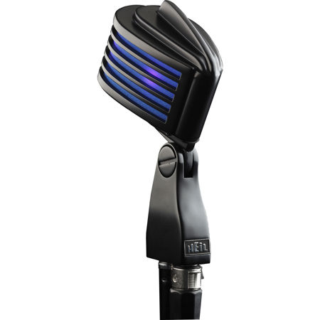 Heil Sound The Fin Dynamic Retro Styled Microphone, Black Body, Blue LED