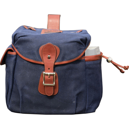 HoldFast Gear Explorer Large Leather Lens Pouch, Navy with Chestnut Trim