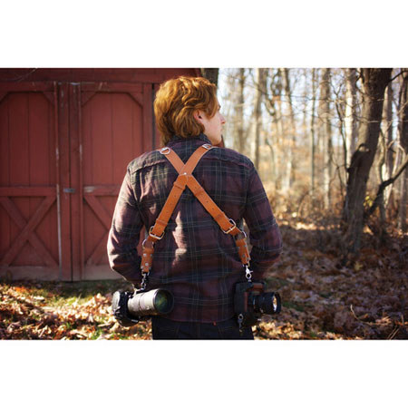 HoldFast Gear Money Maker Three Camera Harness, Bridle Leather, Regular, Tan
