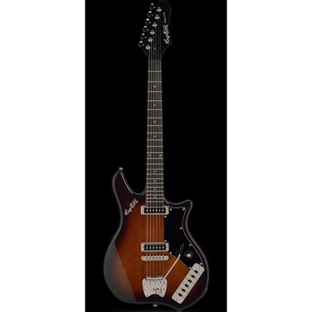 Hagstrom Retroscape Impala 6 String Electric Guitar, 2 Pickups, Brown Burst