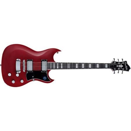Hagstrom Pat Smear Signature 6 String Electric Guitar, Wild Cherry Transparent