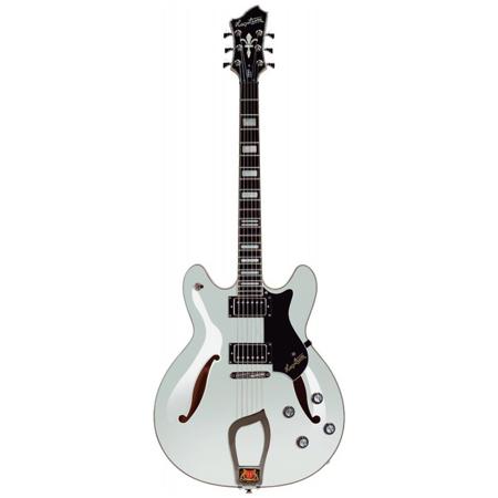 Hagstrom Viking Deluxe 6 String Semi-Hollow Electric Guitar, White Gloss