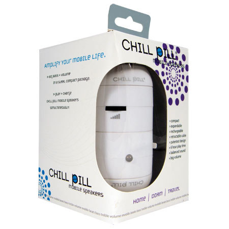 Hammerhead Chill Pill Mobile Speaker,White/Chrome Grill