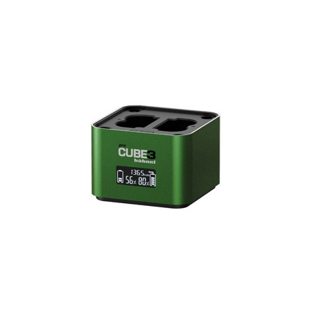 Hahnel ProCUBE 3 Professional Twin Charger for Select Fujifilm Batteries, Green