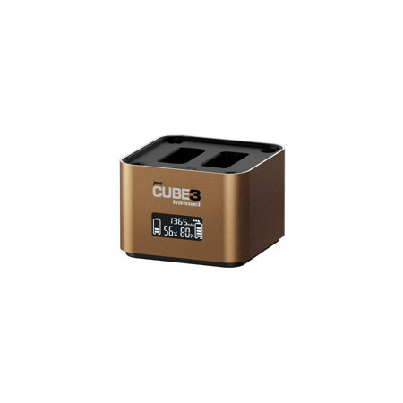 Hahnel ProCUBE 3 Professional Twin Charger for Select Olympus Batteries, Brown