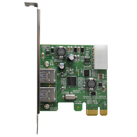 HighPoint RocketU 1022C Dual-Port USB 3.0 SuperSpeed PCIe 2.0 Host Bus Adapter