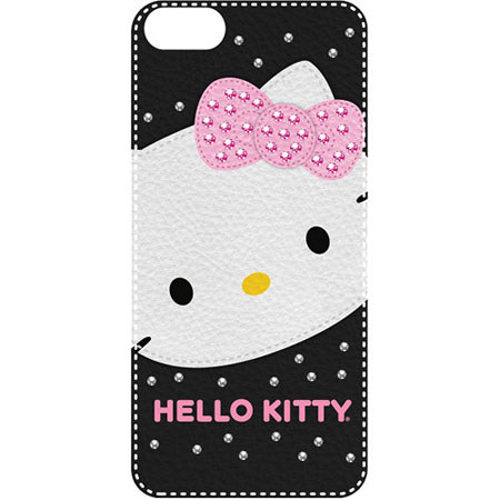 Hello Kitty Bling Leather Feel Case for iPhone 5, Black