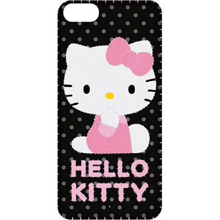 Hello Kitty iPhone 5 Shell Case, Black Polka-Dot Field