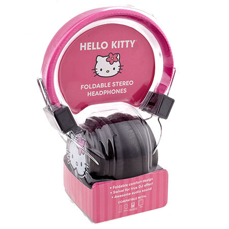 Hello Kitty Over-Ear DJ Headphone for iPod/iPhone/iPad/Gaming Devices,Black/Pink