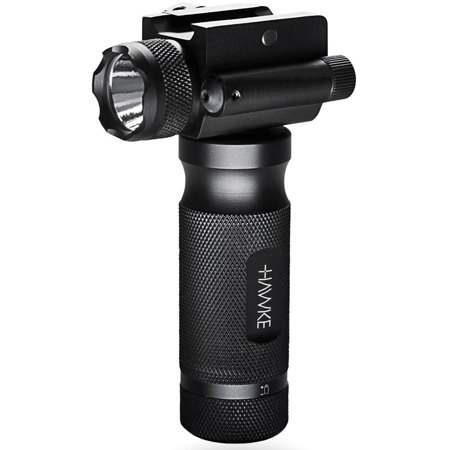 Hawke Sport Optics Red Laser Foregrip with LED Flashlight, Picatinny Rail Mount