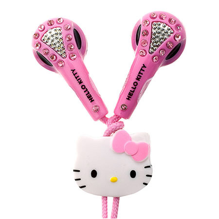 Hello Kitty Pink Jeweled Earbuds