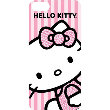 Hello Kitty Stripe Bling Bow Case for iPhone5