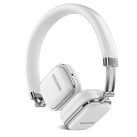 Harman Kardon SOHO On Ear Bluetooth Headphones, 20Hz - 20kHz Frequency Response, White