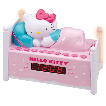 Hello Kitty KT2052P Sleeping Kitty Dual Alarm Clock AM/FM Radio with Night Light