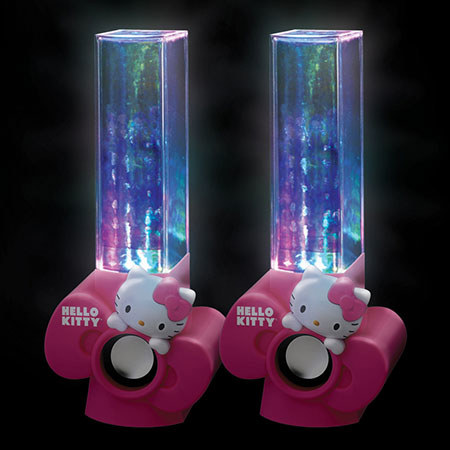 Hello Kitty KT4040 USB Powered Dancing Water Speakers, Pair, Pink