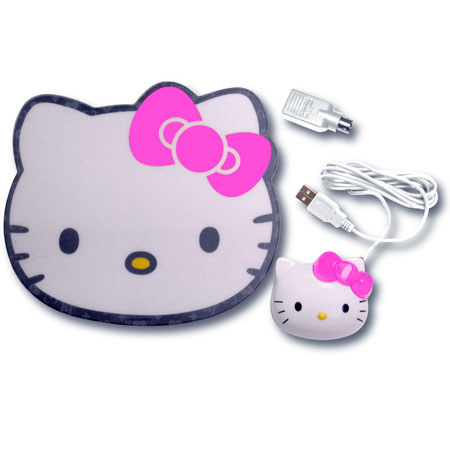 Hello Kitty KT4098 USB/PS2 Optical Mouse and Mouse Pad