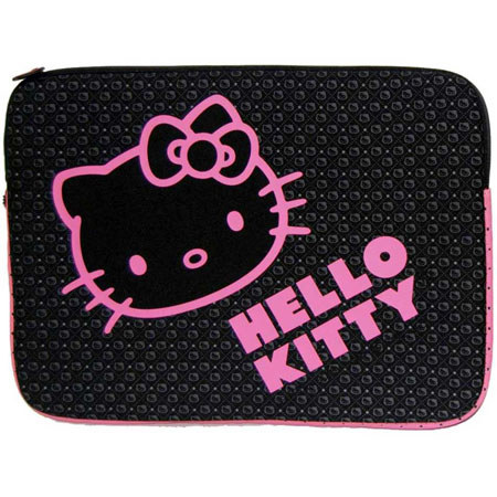 Hello Kitty KT4311BP 9-11in Laptop Sleeve, Black/Pink