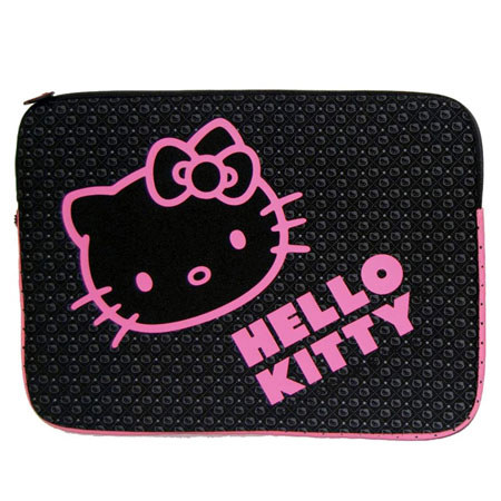 Hello Kitty KT4315BP 15.4in Laptop Sleeve, Black/Pink