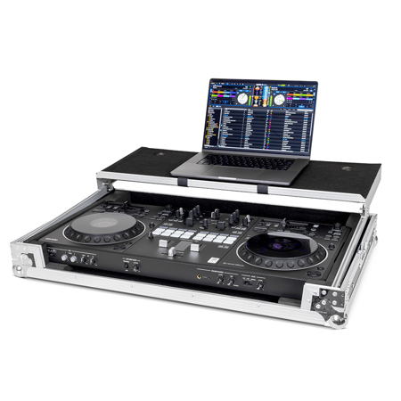 Headliner Flight Case for DDJ-REV5 DJ Controller w/Laptop Platform,Silver/Chrome