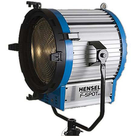 F-Spot, Fan Cooled 3,500 Watt Second Fresnel Flash Head with Round Plug and 4 Leaf Barndoors, for EH Pro Power Packs
