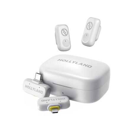 Hollyland LARK A1 2.4GHz 2-Person Wireless Combo Lav Mic System, White