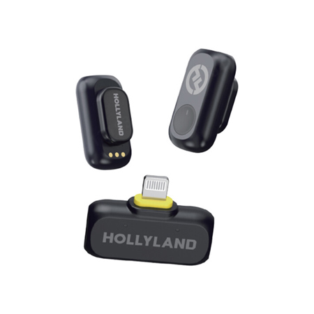 Hollyland LARK A1 2.4GHz 2-Person Wireless Mini Duo Version Lavalier Microphone System with Lightning Connector, Space Gray