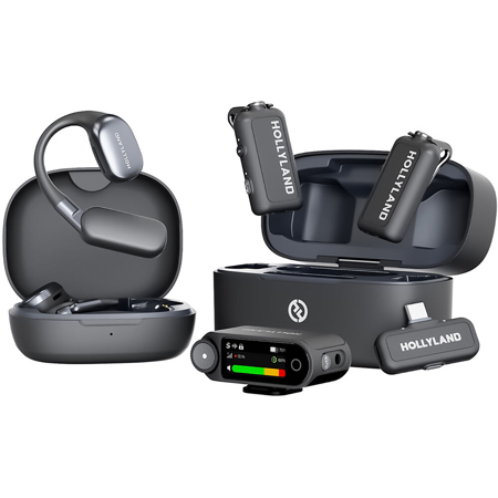 Hollyland LARK MAX 2 Combo 2.4GHz 2-Person Wireless Lavalier Mic System, Gray