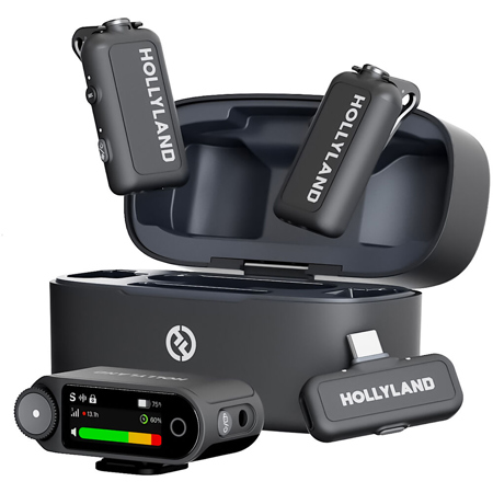 Hollyland LARK MAX 2 Combo 2.4GHz 2-Person Wireless Lavalier Microphone System, Space Gray