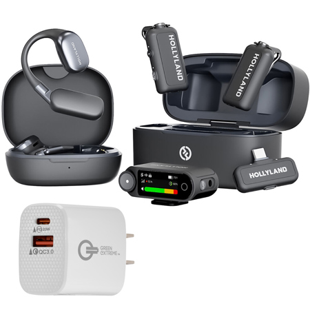 Hollyland LARK MAX 2 Combo 2-Person Wireless Lavalier Mic System, w/Wall Charger