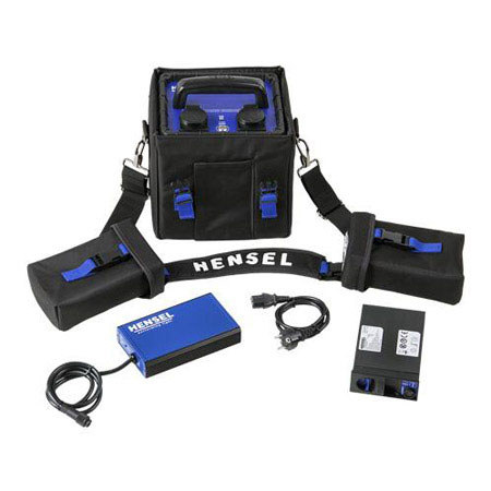 Hensel Power Max L Lithium Mobile Power Supply Kit, Power Supply, Battery Pack, Quick Charger, Satchel Case, Shoulder Strap, 2 Battery Pouch, 120VAC