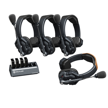 Hollyland Solidcom SE Intercom System w/4x 1-Ear Headsets, 2.4GHz,Global Version