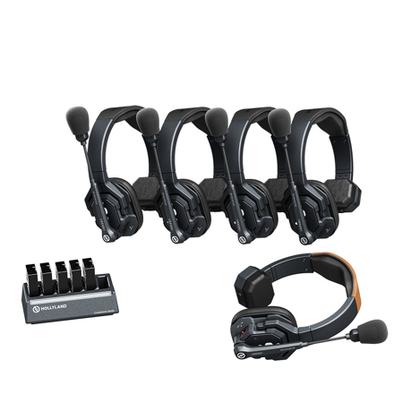Hollyland Solidcom SE Intercom System w/5x 1-Ear Headsets, 2.4GHz
