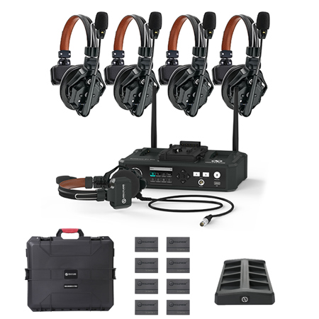 Hollyland Solidcom C1 Wireless Headset Intercom System 4-Person Full Duplex  1100ft Team Communication Group Talk Single-Ear Headset with 1 Master & 3