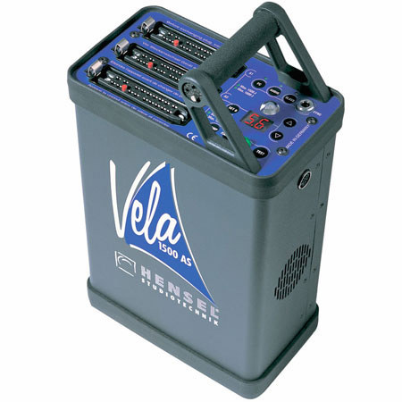 Hensel Vela 1500as, 1500 Watt Second AC Power Pack with Three Flash Outlets.