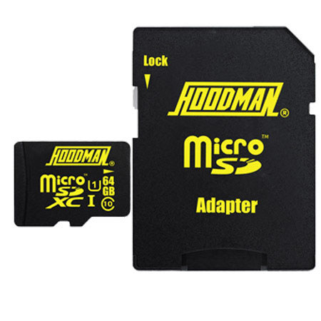 Hoodman 64GB Class 10 UHS-1 microSDHC Memory Card + SD Adapter
