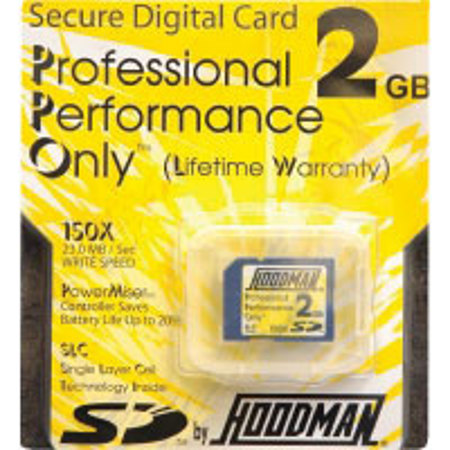 Hoodman Pro 2 GB, 150x - 133x High Speed Secure Digital Memory Card #HSD2GB
