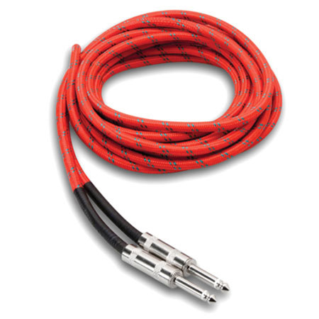 Hosa 3GT 18' Cloth Guitar Cable, Red/Green