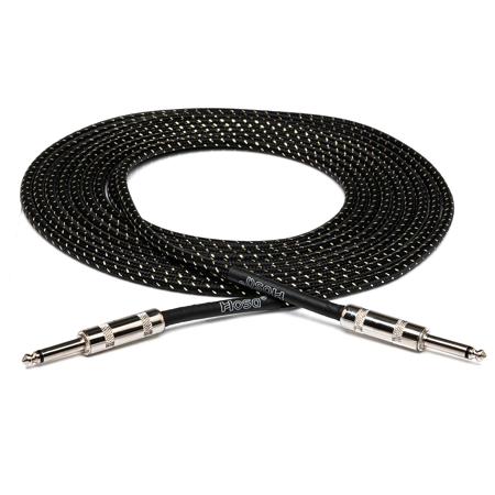 Hosa Technology Hosa 3GT 18' Cloth Guitar Cable, Black/Gold