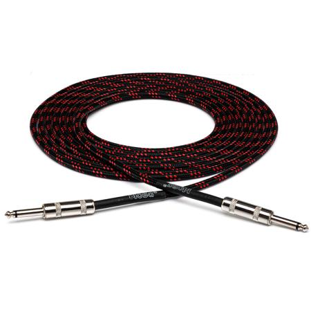 Hosa Technology 3GT 18' Cloth Guitar Cable, Black/Red