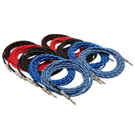 Hosa Technology Hosa 3GT Cloth Guitar Cables, Pack of 10