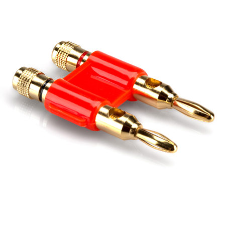 Hosa Technology Dual Banana Connector, Red