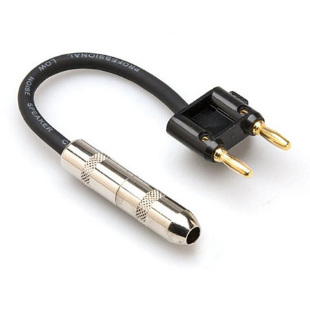 Hosa Female 1/4" Phone to 16 Gauge Dual Banana Adapter, 6" - Black