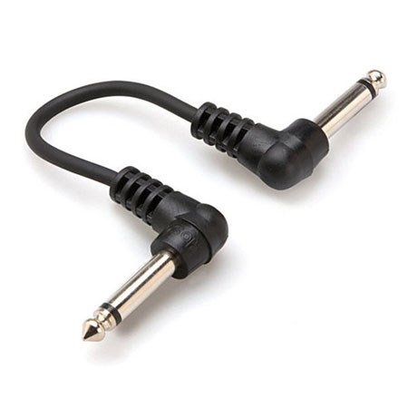 Hosa Technology 1/4" Right-Angle Phone Male to 1/4" Right-Angle Phone Male Cable (Molded), 6"