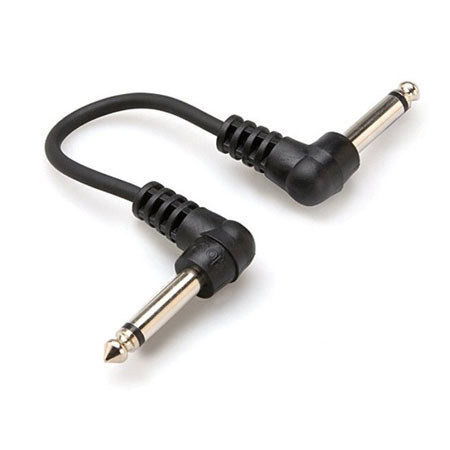 Hosa 1/4" Right-Angle Phone to 1/4" Right-Angle Phone Male Cable, 6", 6 Pack